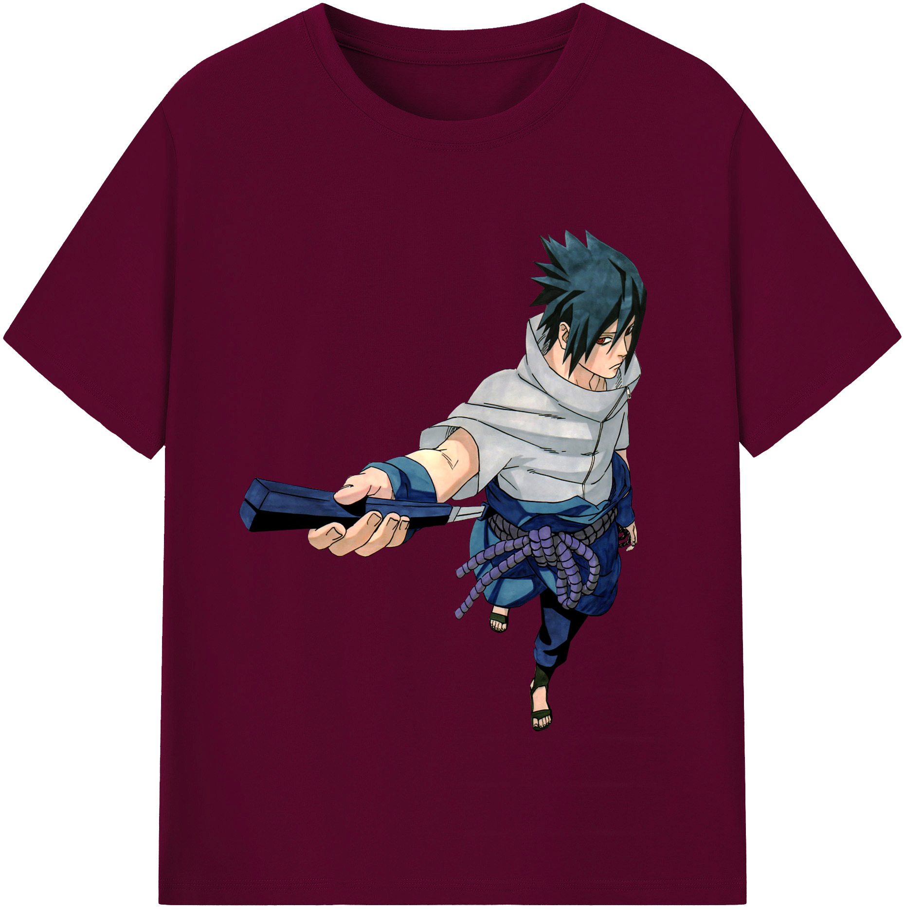 （画像用） NARUTO -ナルト- うちは サスケ Uchiha Sasuke レディースカジュアルプリントTシャツ（綿100％）